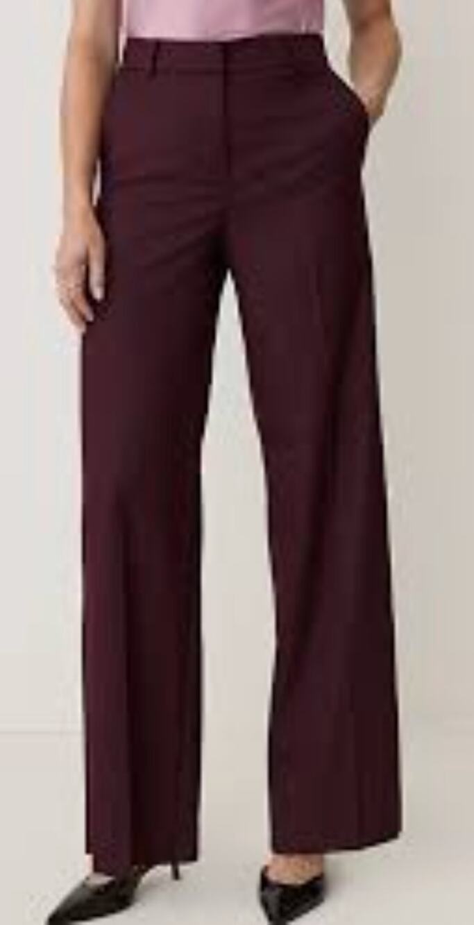 Ann Taylor Wide Leg Trouser Dress Pants Deep Purple Size 6